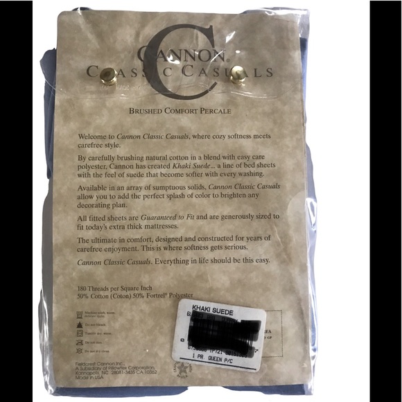 Cannon Classic Casuals Blue Queen Pillowcases 1 pair NEW in Package - Picture 2 of 2